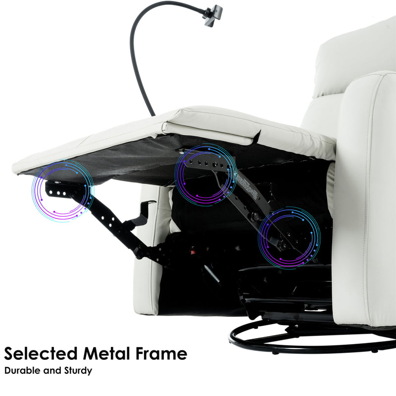 Rocking Recliner Chair, 360 Degree Swivel Nursery Rocking Chair, Glider Chair, Modern Small Rocking Swivel Recliner Chair For Bedroom, Living Room Chair Home Theater Seat, Phone Holder - Light Gray