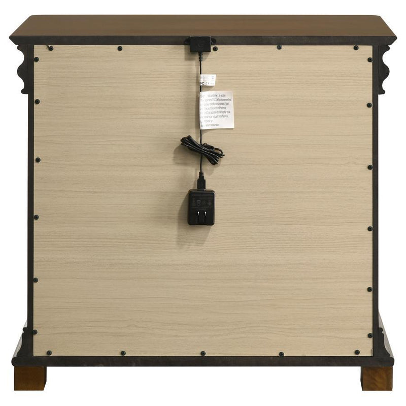 Garland - 3-Drawer Nightstand Bedside Table - Brown Cherry