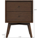 Caroline - Mid-Century Modern Style White Night Stand 2 Drawer