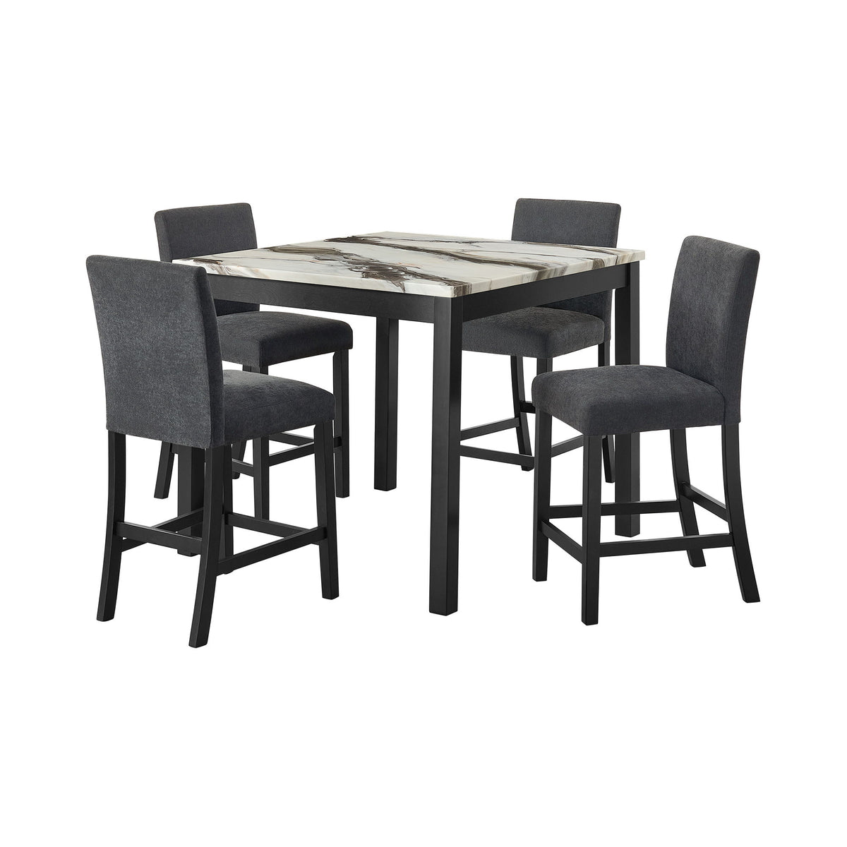 Dalia 5 Piece Square Counter Set in Black by Elements International