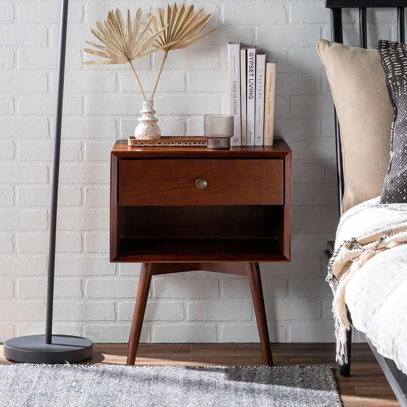 Mid Century Modern Single Drawer Nightstand