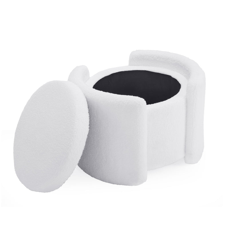 Cozy Boucle Storage Ottoman, Stylish Comfort With Hidden Storage