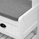 Hall Tree With 6 Hooks And Hinged Lid, Coat Hanger, Storage Bench, 3 In 1 Design