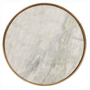 Modern Glam Aluminum Accent Table With Marble Table Top - Antique Brass / White