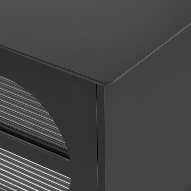 Modern TV Stand For TVs Up To 75" With Fluted Glass Doors