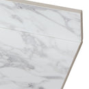 Elegant Bathroom Vanity Top With Rectangular Ceramic Sink And Backsplash