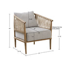 Arm Chair With Open Weave Jute Twine Rope Design - Natural