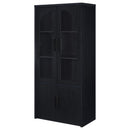 Riva - 4-Door Tall Accent Display Cabinet LED Lighting - Black