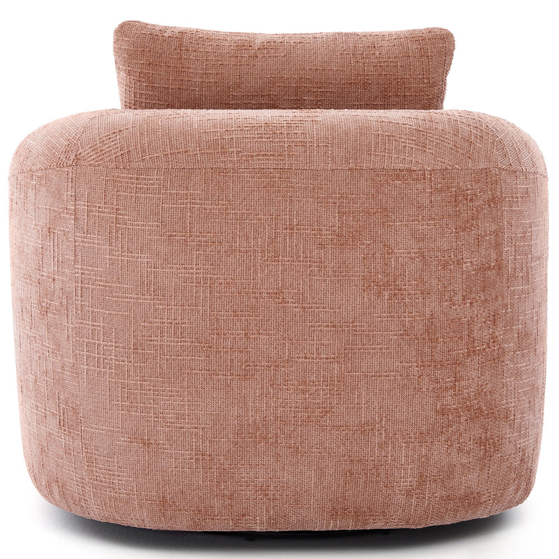 Modern Swivel Barrel Chair With Dual-Layer Cushion