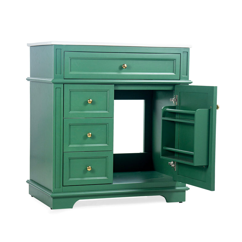 Freestanding Bathroom Vanity With Sink, Soft Closing Door, Tip Out Drawer