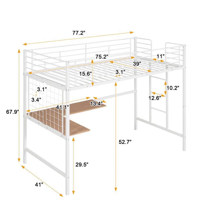 Bed With Desk And Grid