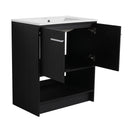 Modern Bathroom Vanity With Ceramic Sink, Freestanding Cabinet, Soft Closing Doors
