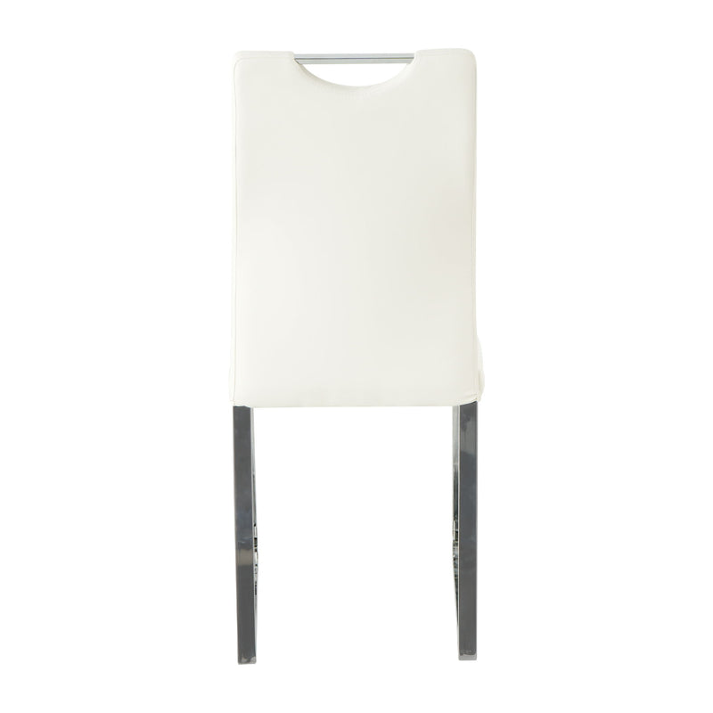 Modern Upholstered Dining Chair Electroplated Metal Legs (Set of 2)
