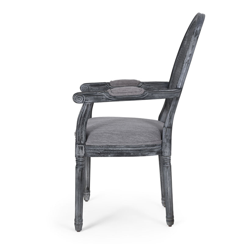 French Country Style Wood And Cane Upholstered Dining Chair Set