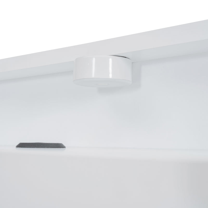 Full Size Platform Bed with built-in shelves, LED Light and USB ports, White