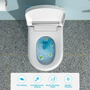 Smart Toilet With Bidet Built In, Auto Open & Close, Elongated Heated Seat, Foot Sensor Flush, LED Display, Warm Water Wash - White