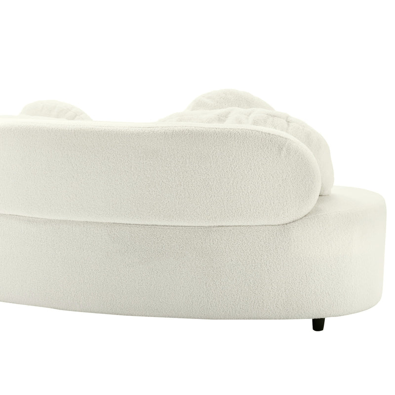 Modern Living Room Sofa Lamb Velvet Upholstered For Home
