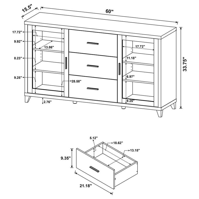 Lewes - 2 Door Engineered Wood TV Stand - Cappuccino