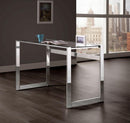 Hartford - Glass Top Writing Desk - Chrome - Atlantic Fine Furniture Inc