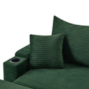 Single Sofa Couch With Storage Space, Movable Ottoman, USB Ports, Cup Holders, Phone Holder