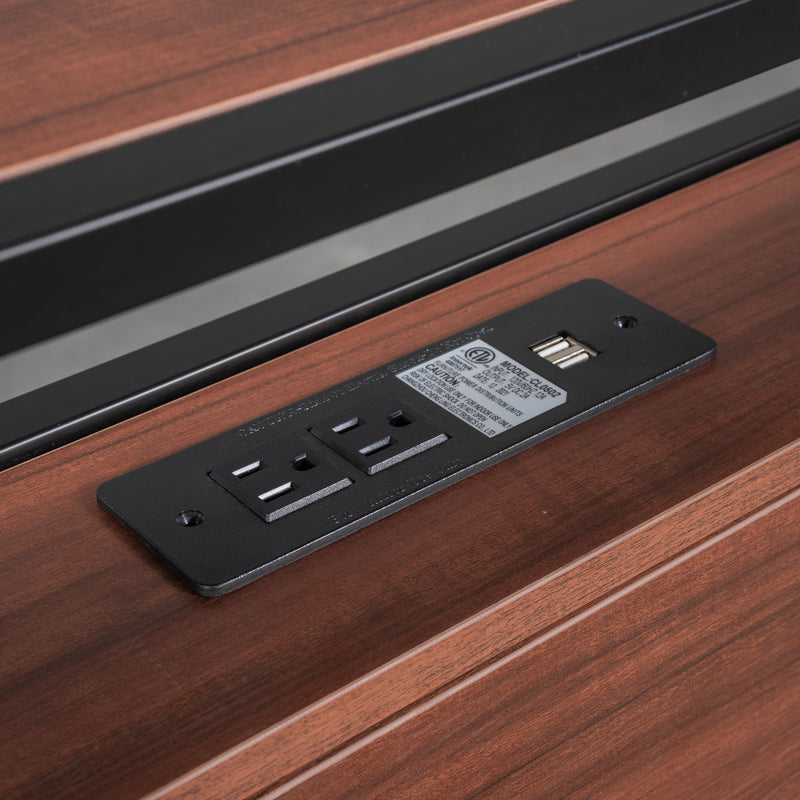 Full Size Metal Platform Bed Frame with Trundle, USB Ports and Slat Support ,No Box Spring Needed Black