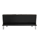 Sofa Bed With Armrest Two Holders Wood Frame, Stainless Leg Futon