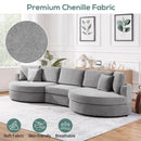 Modern 3 Seater Upholstered Sofa With Curved Design