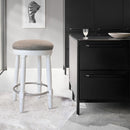 360° Swivel Wooden Barstools With Upholstered Seat, Counter Height (Set of 2)