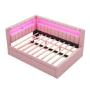 Upholstered Platform Bed With USB Ports And LED Belt