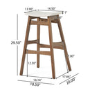 Mid Century Modern Bar Stool Set With Upholstered Seating