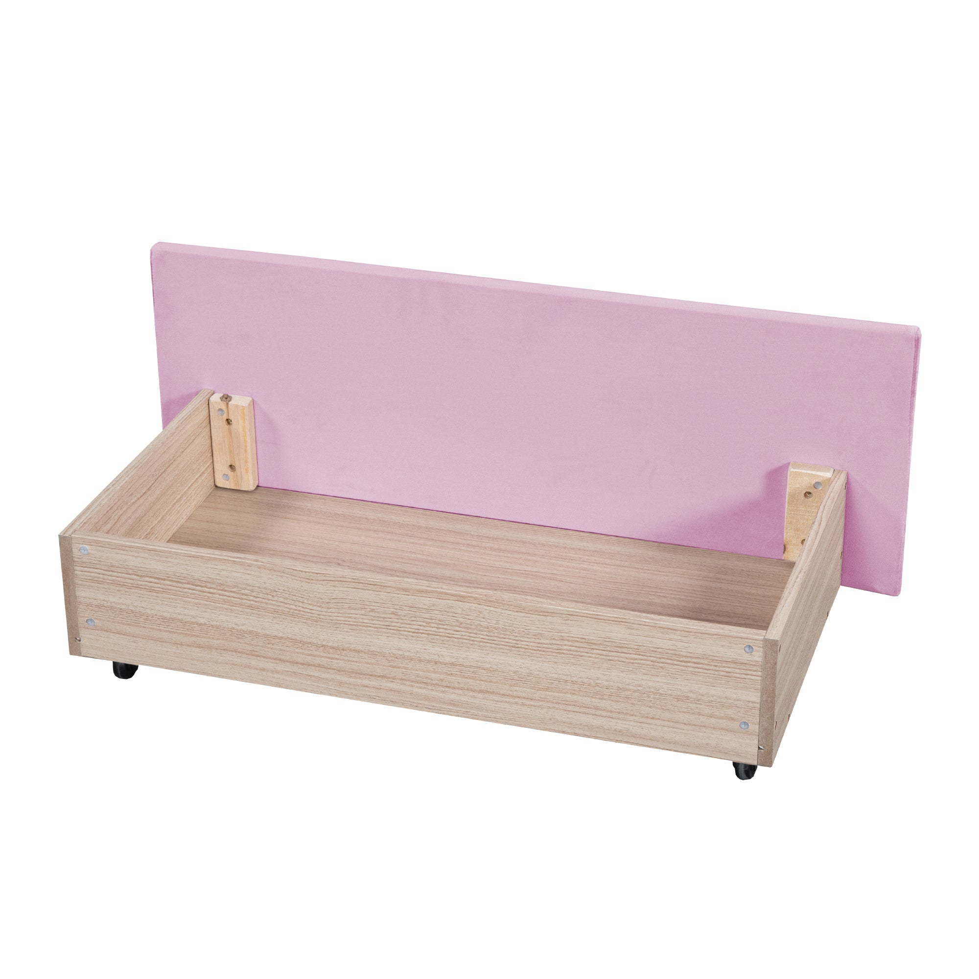 Full Size Upholstered Bed with 4 Drawers, Pink - Atlantic Fine Furniture Melbourne FL