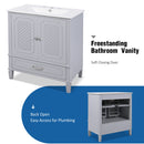 Vintage Style Bathroom Vanity With Sink, Multi Functional Storage, Soft-Closing Door