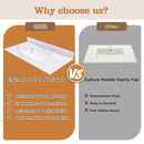 Bianco Carrara Venato Elegant Marble Vanity Top, Bathroom Vanity With Undermount Sink, Sintered Stone