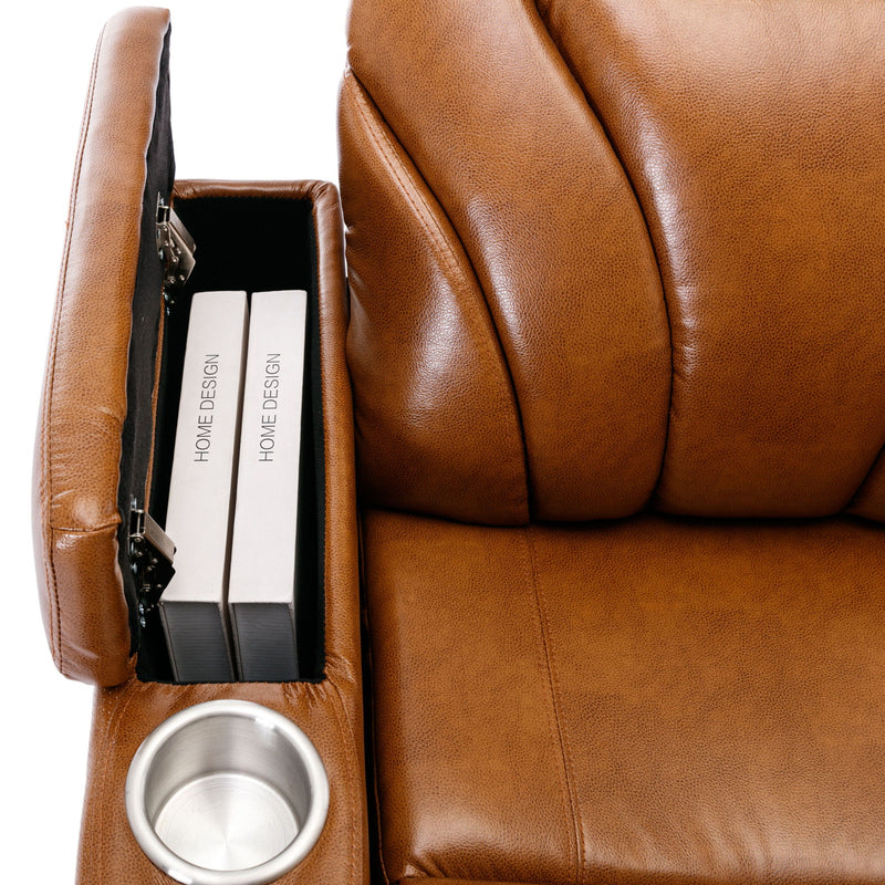 Power Motion Recliner Electric Power Recliner With USB Charging Port, Hidden Arm Storage, Convenient Cup Holder And Bluetooth Speaker