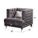 Hegio - Chair With Pillow - Gray Velvet