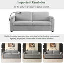 Corduroy Sleeper Sofa Loveseat Sofa With Full Size Mattress, 2 USB Ports, 2 Cup Holders, 2 Side Pockets And Phone Holder