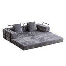 Convertible Floor Sofa Bed With Pillow Back Support Armrest