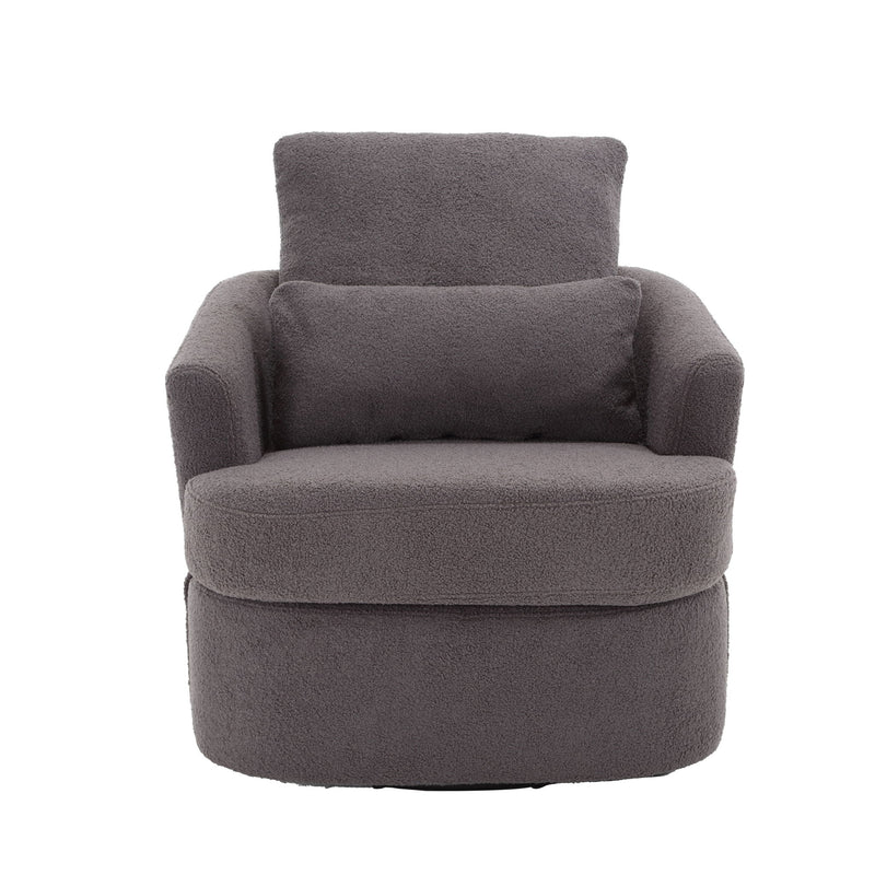 Modern Barrel Comfy Round Accent Sofa Chair, 360 Degree Swivel