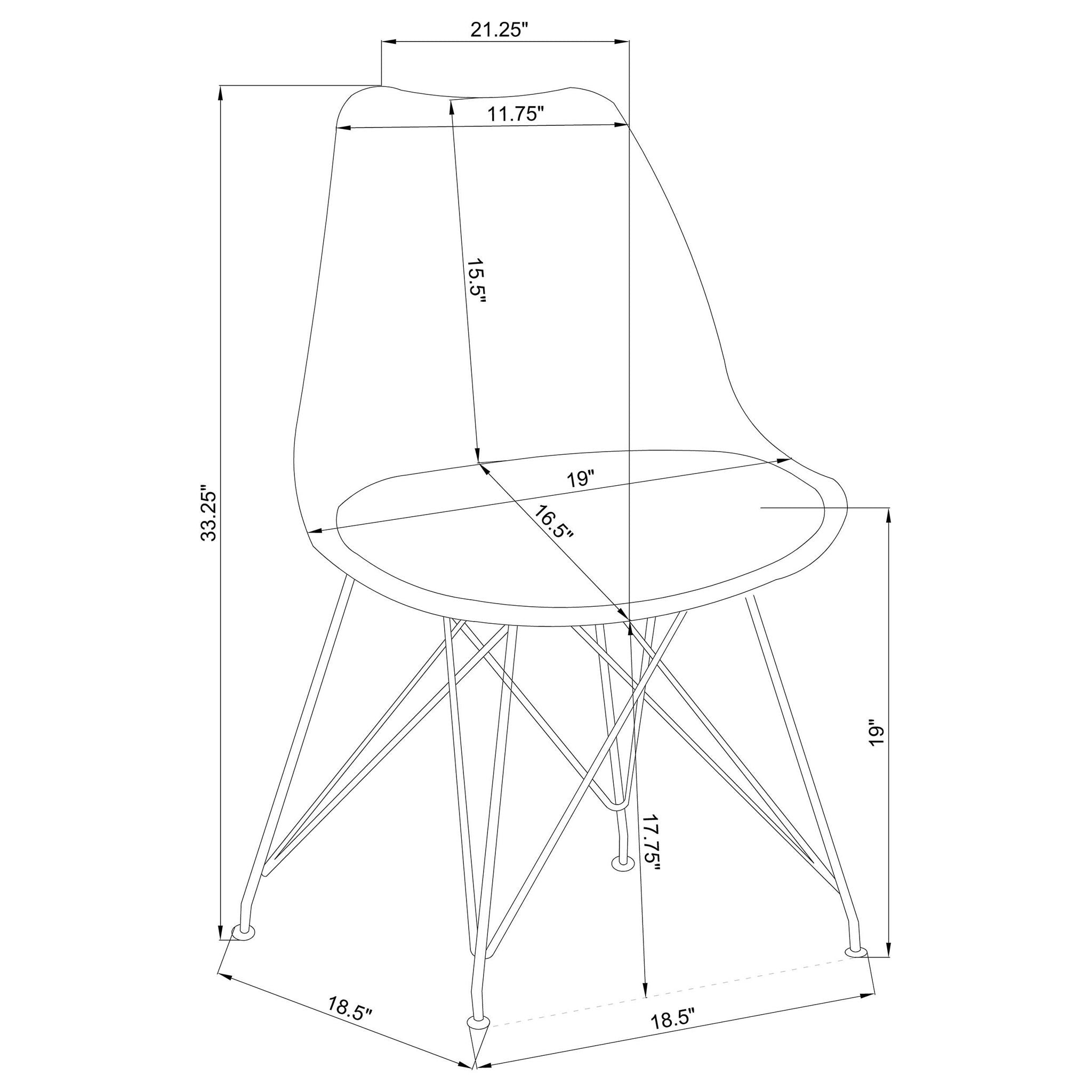 Juniper Polypropylene Dining Side Chair Grey (Set of 2) - Atlantic Fine Furniture Melbourne FL