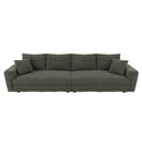 Plush Corduroy 4 Seat Sofa, Modern Comfy Upholstered Sofa Cloud Couch, Deep Seat Couches With Soft Pillows