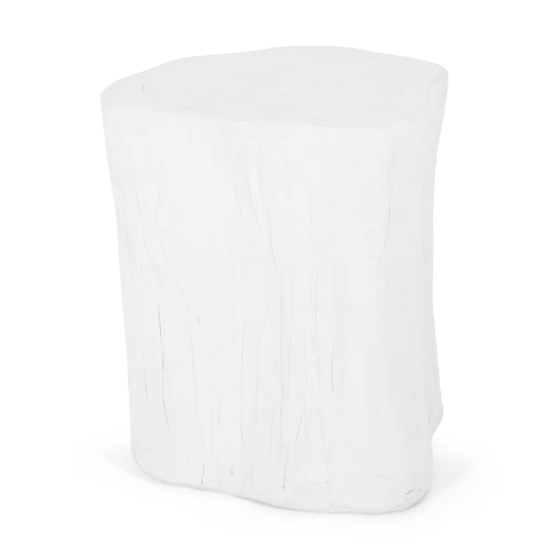 Outdoor, Lightweight Concrete Side Table - Antique White