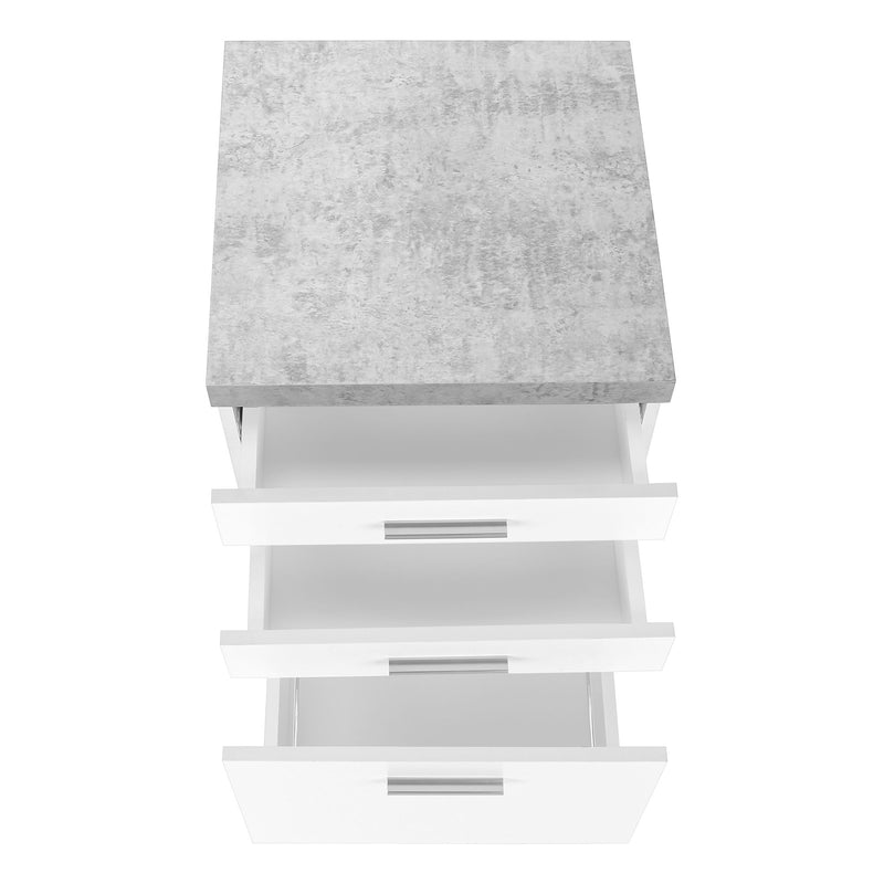 File Cabinet, Rolling Mobile, Storage Drawers, Printer Stand, Office, Cement Contemporary & Modern - White