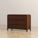 Lionel - Mid-Century Modern Solid Wood 6 Drawer Dresser - Brown