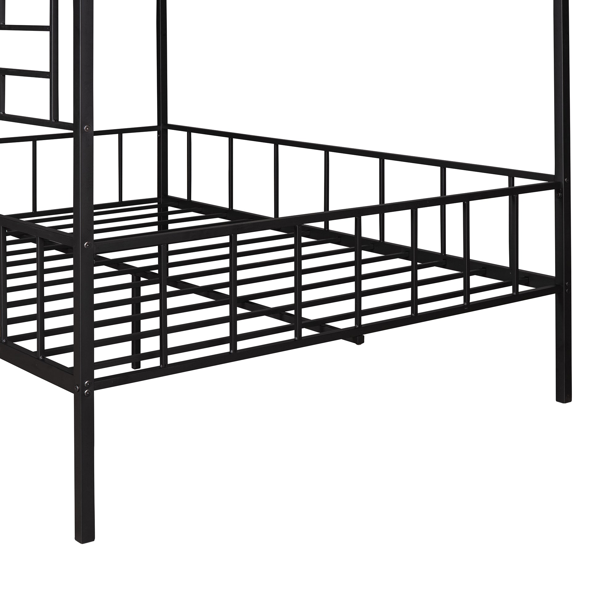 Metal House Bed Frame Full Size with Slatted Support No Box Spring Needed Black - Atlantic Fine Furniture Melbourne FL