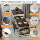 Extendable Kitchen Island With Slide Out Table And Storage Racks For 2 - 6 Person, Power Outlet, Bar, Prep Station - Creamy White / Walnut