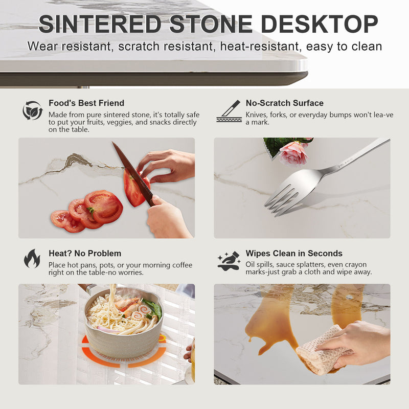 Modern Rectangular Dining Table For 6 With Chairs