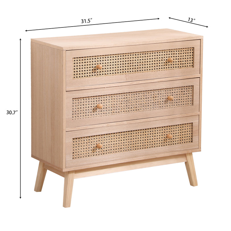 Drawers Rattan Storage Cabinet Rattan Drawer, For Bedroom, Living Room