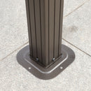 Grill Hardtop Gazebo Outdoor Metal Hard Top Gazebo, Permanent Bbq Gazebo With Galvanized Steel, Aluminum Framed Pavilion With Shelves - Dark Brown