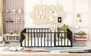 Metal Floor Bed Frame With Fence And Door