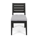 Outdoor 6 Seater Dining Set With Bench - Dark Gray / Light Gray
